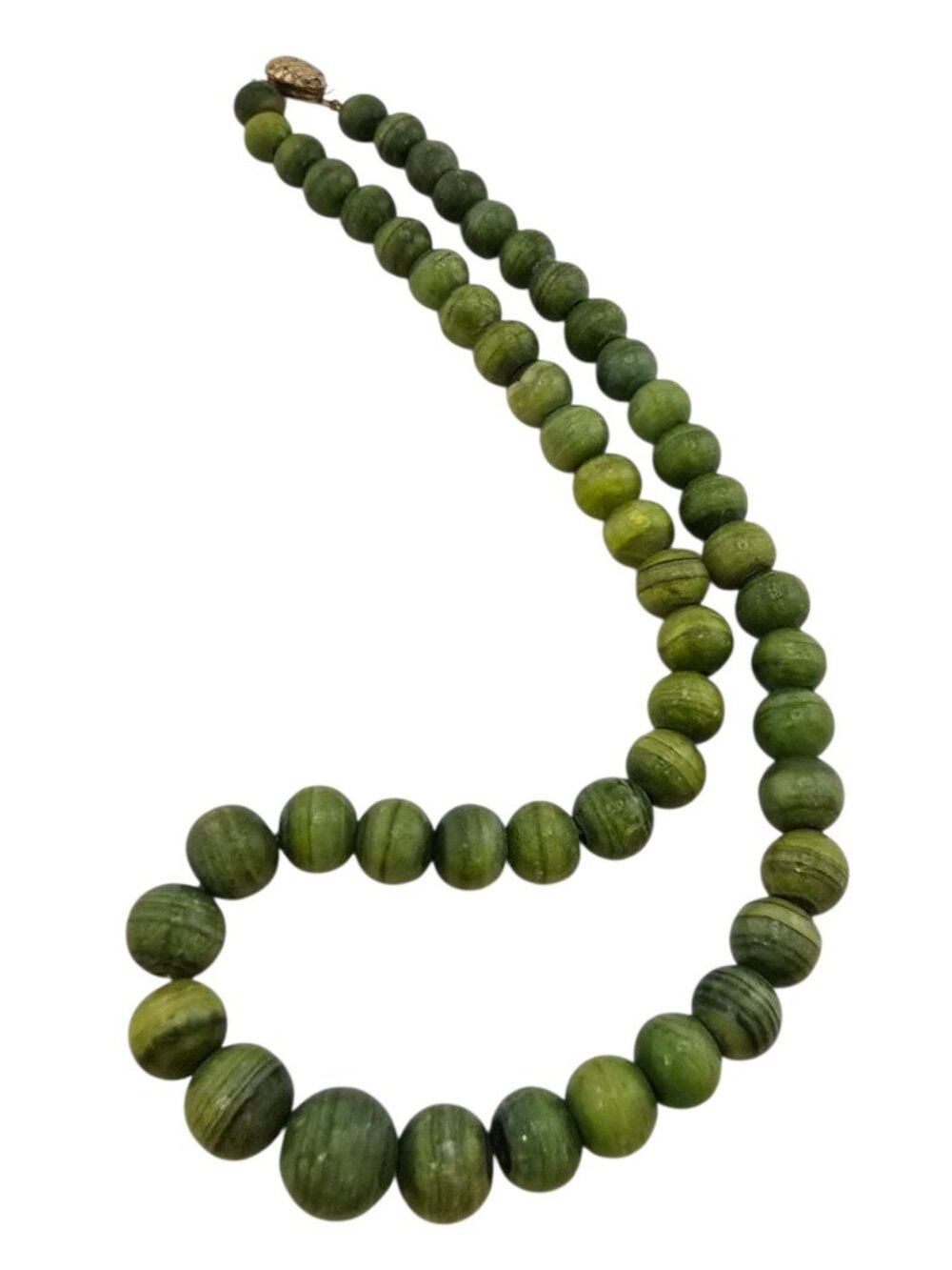 Vintage Green Stone or Glass Necklace (A9183)